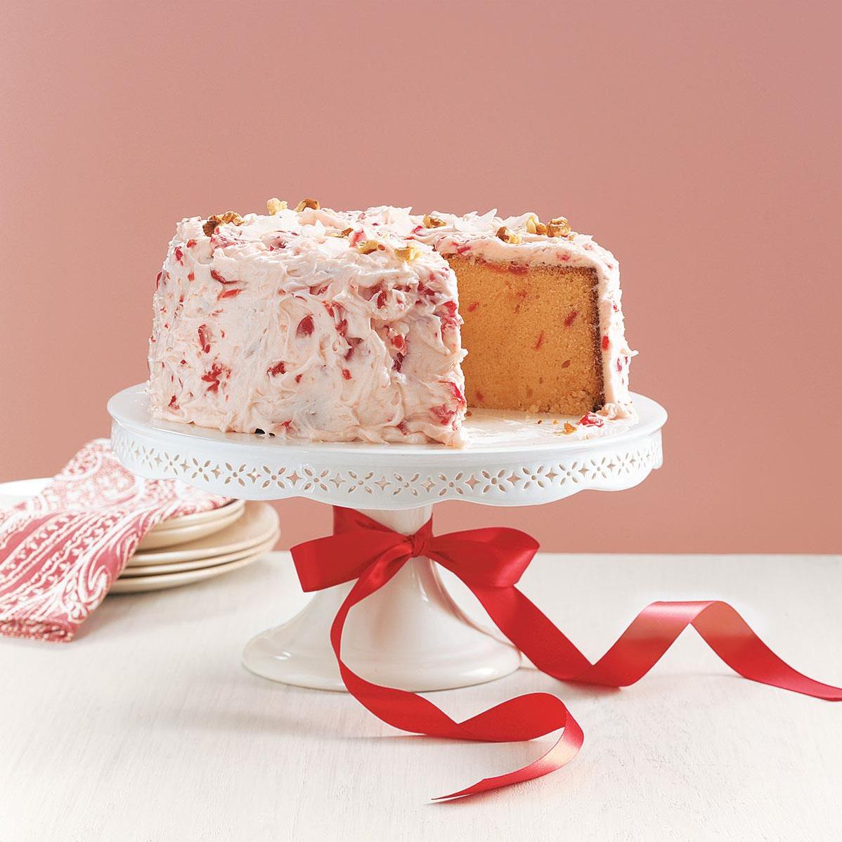  Topped with cherry goodness, this cake is a showstopper