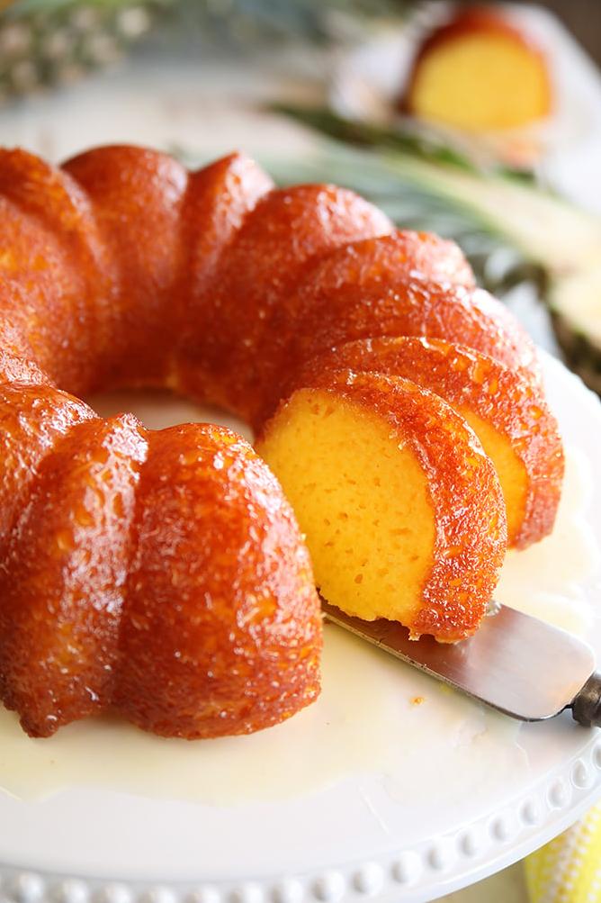  Tropical flavors meet classic pound cake textures in this Pineapple Orange Pound Cake.