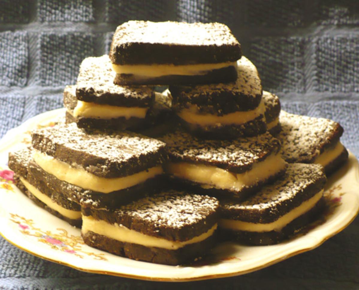  Two soft and sweet cookies hugging a layer of velvety Irish cream filling.