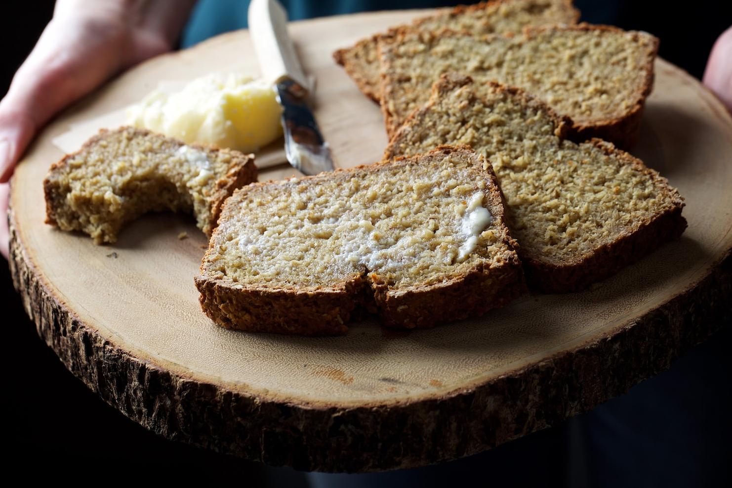  Warm slices of this bread are perfect to slather with butter or jam.