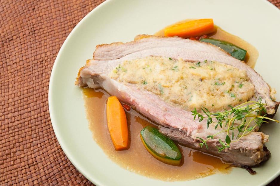  Welsh rolled stuffed breast of veal has never looked so good.
