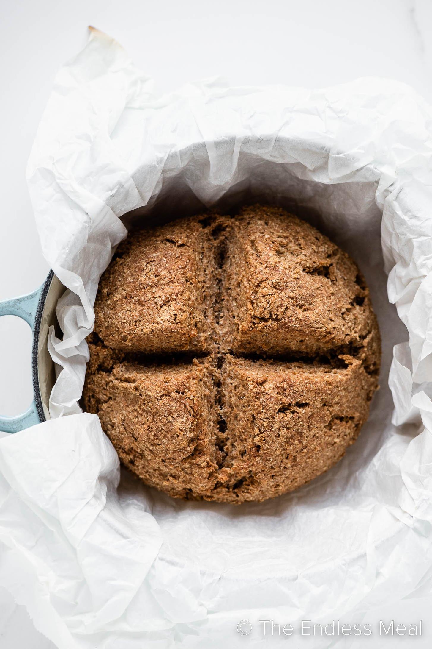  Whole wheat flour gives the bread a nutty flavor and hearty texture