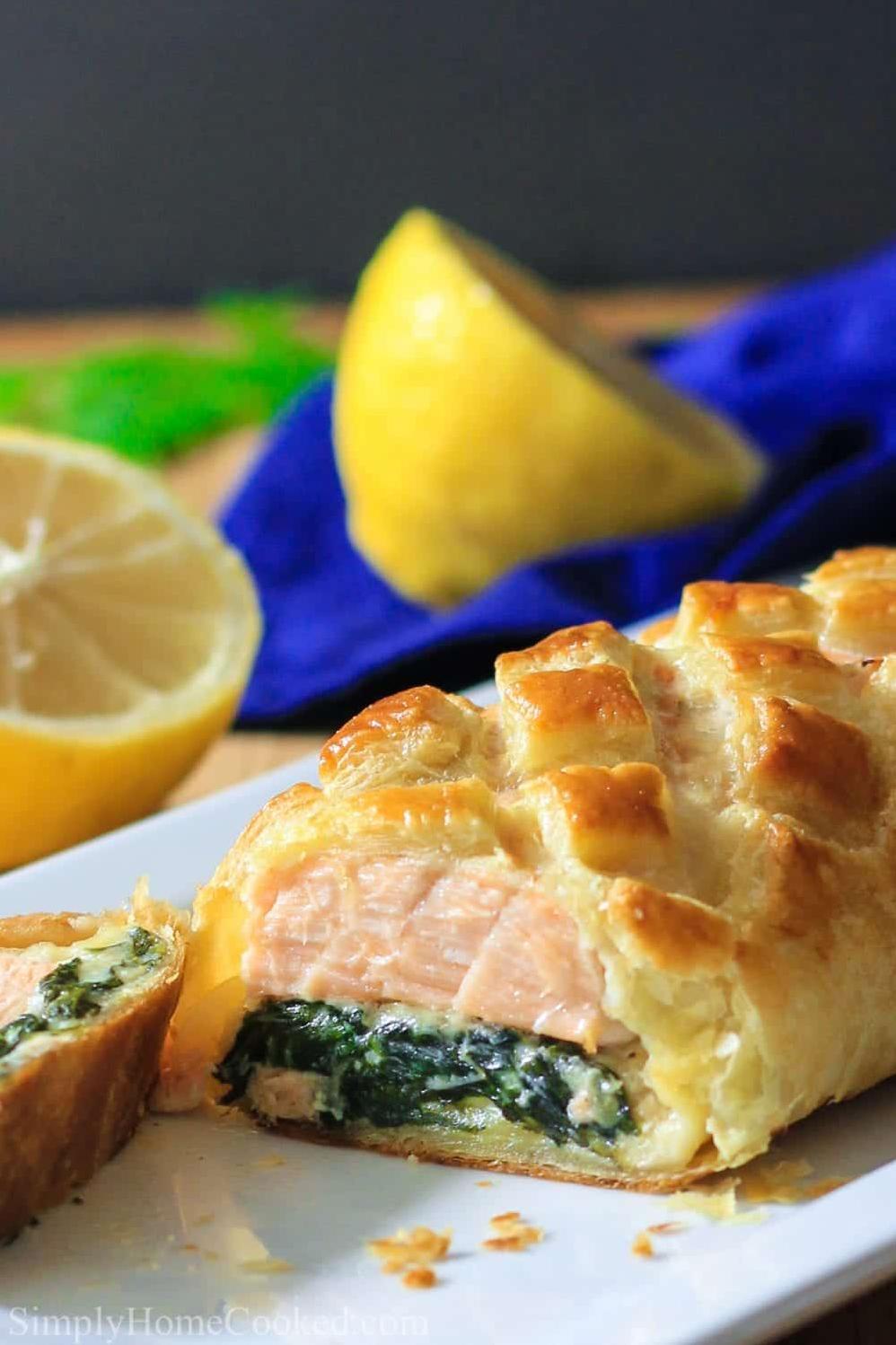  With spinach tucked around the salmon, this dish packs a punch of flavor and nutrition!