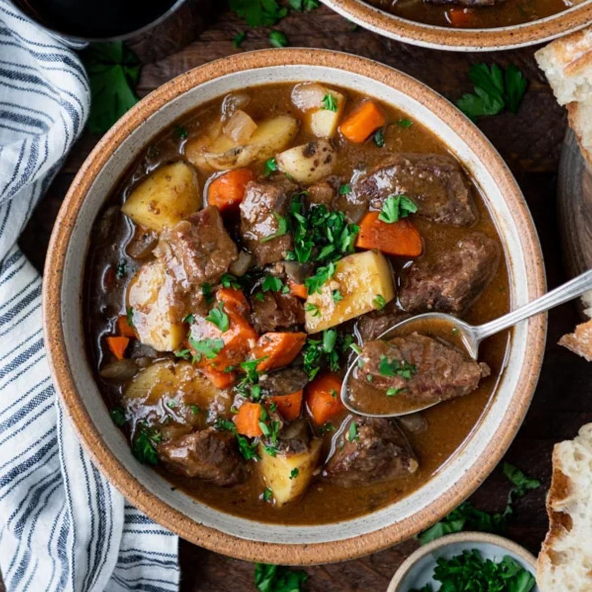  Your taste buds will love the combination of tender meat and vegetables in this stew.